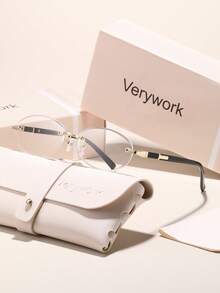 Verywork 1件装塑料和金属几何全框个性化太阳镜基础款永不过时女士透明眼镜，适合日常生活、街头摄影、音乐节、观看电视、礼品配饰 - 查看 1