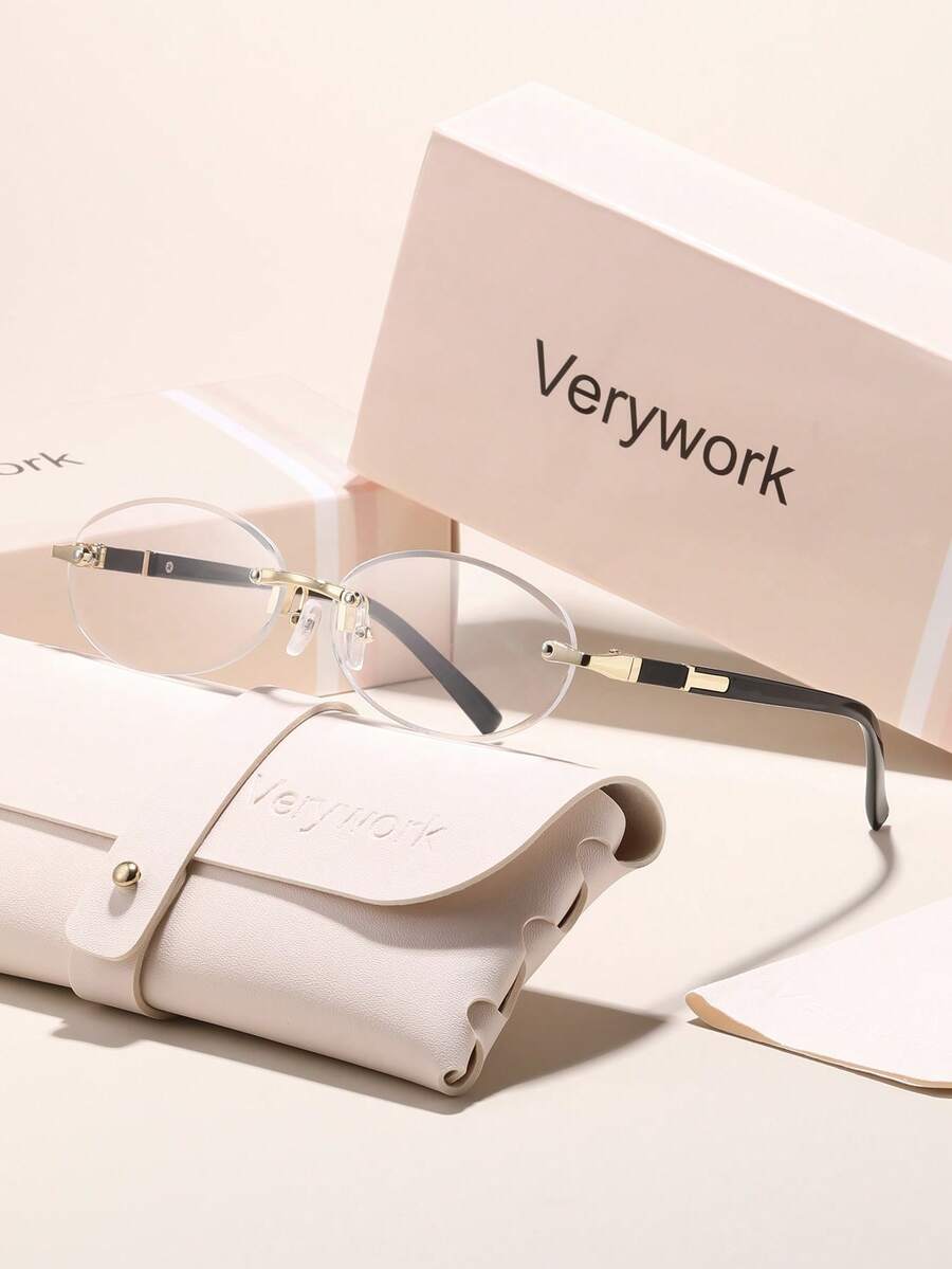 Verywork 1件装塑料和金属几何全框个性化太阳镜基础款永不过时女士透明眼镜，适合日常生活、街头摄影、音乐节、观看电视、礼品配饰 - 查看 1