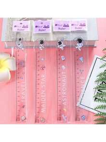Thước kẻ phi hành gia ngược chiều dễ thương 15 cm, dụng cụ đo bằng nhựa hình hoạt hình chất lượng cao 15 cm, thích hợp làm dụng cụ vẽ và đo lường cho học sinh, lý tưởng làm phần thưởng cho học sinh tiểu học và trung học. - Nhiều màu - Xem 1