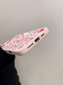 Funda magnética de Rosita Fresita, diseñada con adorables personajes y corazones, compatible con  17,  16,  16 Pro Max,  15,  15 Pro Max,  14,  13 y  12. Igual que el  11 Pro, está hecha de TPU y es resistente a los golpes. Es un regalo ideal para familiares, amigos, niños, cumpleaños, el Festival de Primavera, días festivos, novios, novias y San Valentín. - Rosa - Ver 5