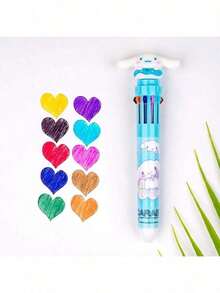 12pcs/Set Sanrio Series Acrylic Gel Pens - Yuguigou, Kulomi, Mileti, Hapag, Hello Kitty - Cute Cartoon Character Retractable Medium Point Pens, Suitable For Office & School Supplies - Multicolor - View 16