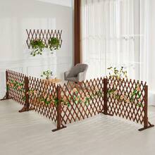 Senmeo 70x200cm(27.6x78.7") Pressure-Treated Wooden Pet Gate (Extendable), Indoor/Outdoor Fence - Christmas Pet Essential - 原木色 - 查看 5