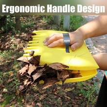 3 in 1 Ergonomic Pickup Rake - Easy Leaf and Grass Grabber Leaf Collector Garden Rake Set 2025 New Lightweight Plastic Leaf Scoop for Picking up Leaves Clippings Grass 1pair-B YellowGarden Rakes - 1 par de amarillos - Ver 3
