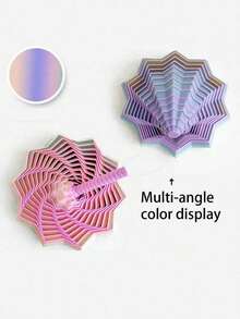 1pc 3D Printed Decompression Star Optical Illusion Folding Toy, Polygonal Carrot Tower Spiral 3D Desktop Creative Toy - Multicolor - View 11