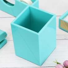 multibey 1pc Mint Green Acrylic Pen Holder, Healing Style Pen Pot Suitable For Office/Home/School - 1 Mint Green Pen Holder - View 2