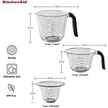 KitchenAid KQ298OSOBA Gourmet - Juego de 3 jarras medidoras, ónix(Onyx) - Multicolor - Ver 2