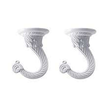 2 Sets 55mm/2.17 Ceiling Metal Ceiling Hooks Heavy Duty Swag Ceiling Hooks with Hardware for Hanging Plants/Chandeliers/Wind Chimes/Ornament White Color - blanco - Ver 1