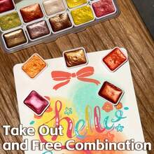 20色珠光固体水彩颜料，色彩鲜艳的金属水彩颜料，闪亮珠光，适用于书写、装饰，是艺术家和绘画爱好者在万圣节、生日、节日等场合的理想选择。