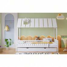 Kids Bed Frames, Headboards & Footboards - White + Wood + 120cm*200cm - View 6