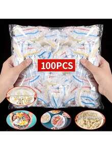 100 Pieces Of Disposable  Cling Film - Plastic, Reusable And Disposable, Suitable For Leftovers, Fruits, Vegetables, Barbecue, Picnics And Holiday Meals (Halloween, Christmas, Thanksgiving, Father's Day) - Color - View 9