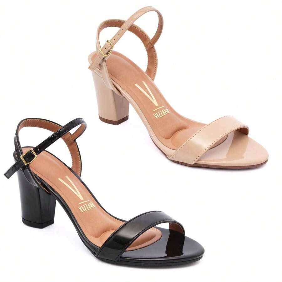 Kit Of 2 Vizzano Women's Sandals With Medium Thick Heel - Original - 黑色和米色 - 查看 1