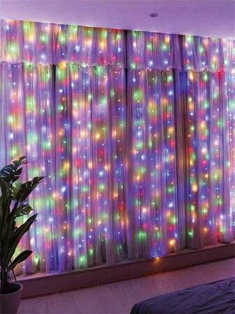 Multi-Colored/Warm White LED Copper Wire String Lights 3*3 M USB Remote Control With Hook, Room Decoration, Mood Lighting, Valentine's Day Ambience Decoration, For Home, Party, Holidays, Wedding, Birthday, Country Style, Festival, Season, New Year, Spring Festival