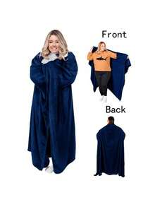 女士可穿戴毯，成人可穿戴毯，送给女朋友的礼物，法兰绒家居保暖可穿戴毯，舒适柔软的沙发毯，成人礼物，外套披肩，懒人必备，适合冬季、秋季、春季，居家必备浴袍