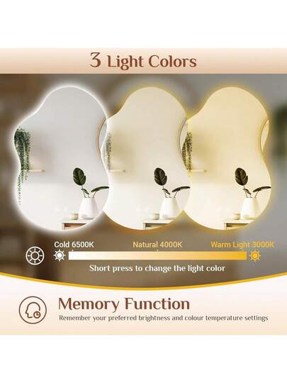 Bathroom Spiegel Lighting, Wand Mirror, Makeup LED Touch Switch, Tempered Glass, Anti Fog, Dimmable Verlichting view 6