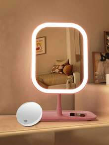 LED化妆镜，3种灯光模式，触控操作，便携式支架，可折叠收纳，旅行化妆镜，可充电电池，LED化妆镜，母亲节礼物，生日礼物，圣诞礼物（送给她），家居装饰，返校宿舍装饰，学习用品