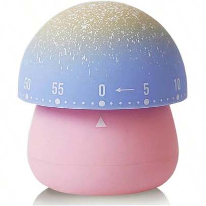 HAWTMechanical Kitchen Timer Cute Mushroom Timer For Wind Up 60 Minutes Manual Countdown Timer For Classroom Home Study And Cooking Pink Base