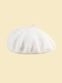 1 件装贝雷帽法式风格无檐便帽纯色艺术家画家冬季帽子女孩休闲使用 - Beret - 查看 39