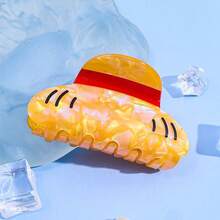 1 pieza Pinza de pelo amarilla, accesorio de pelo, Clip de pelo con personaje de dibujos animados para cosplay, Clip de pelo de uso diario de 3.43 pulgadas, Regalo de cumpleaños Pinza de pelo de moda - Amarillo - Ver 5