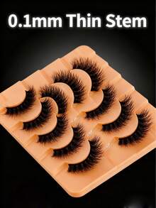 7 Pairs Soft, Fluffy & Natural 3D Mink False Eyelashes Makeup Set, Mink Eyelashes Extension, Short Eyelashes