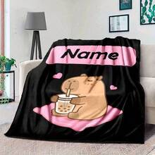 Personalized Custom Name Blanket - Machine Washable, Polyester Flannel With Cute Cartoon Animals & Hearts, Ideal For Home Decor, Bed, Sofa, Camping - Perfect Christmas & Birthday Gift, Birthday Gift Blanket | Playful Design | Durable Polyester, Cute Room Decor,Ultra-Soft Flannel Throw Blanket Digital Printing, 280gsm, All-Season Comfort Polyester Blankets Great Gift For Friend, Family, Wedding, Birthday,Warm,Soft,Comfortable,Cozy Personalized Ideal Gifts For Him,Her,Boyfriend,Girlfriend,Dad,Mom,Family,Friends,Pets ,For Anniversaries,Valentine's Day,Mother's Day,Birthdays,Father's Day,Weddings,Graduation,Christmas,Housewarming Sofa,Bed,Car,Bedroom,Living Room,Office,Outdoor Camping,Beach,Wall Decoration - Nhiều màu 7 - Xem 11