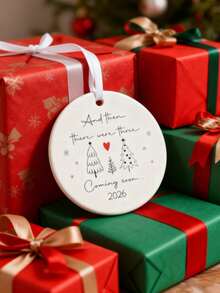 1pc Personalized Newborn Holiday Decoration, Unique 2026 Gift For Expectant Parents, Grandparents, Family, Aunt, Pregnancy Announcement, Newborn Baby Growth Memento