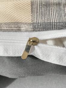 4pcs Grey Plaid Bedding Set (1 Duvet Cover, 2 Pillowcases, 1 Flat Sheet), Modern Elegant Style, Skin-Friendly Comfortable, Suitable For Twin/Full/Queen Beds, All Seasons