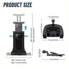 4-14英寸可调节CD槽平板电脑及手机车载支架，ABS材质 - 彩色 - 查看 3