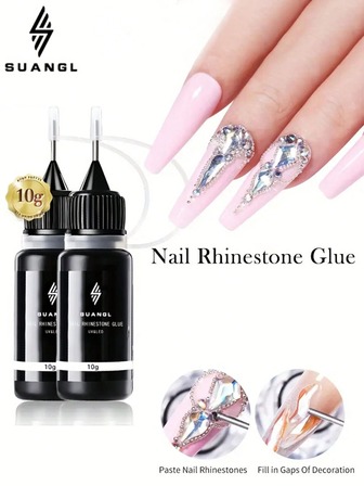 SUANGL 10g Intoxicating Diamond Glue - Alcohol-Free, Non-Wiping, Precise Application, Strong Fixation, Glossy Surface, Suitable For Nail Art And Gemstone Bonding, Perfect For Hair Salons And Home Use, Nail Art Products