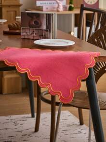 Bộ 1/4/6/8 tấm lót bàn hình chữ nhật màu đỏ hồng thêu họa tiết sọc lượn sóng, trang trí nhà bếp, đế lót ly chống trượt cho phòng ăn, phòng khách, mặt bàn, thích hợp cho nhà hàng, tiệc tùng, đám cưới, văn phòng, bàn cà phê, ngày Valentine. - màu xanh lá - Xem 7