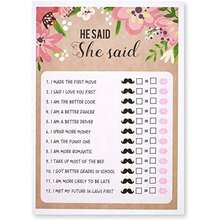 Floral Bridal Shower Games - Set of 5 Games, Wedding Game Cards Pack and Party Supplies, Including Marriage Advice, Bingo, How Well do You Know Bride, 50 Sheets Each Game, Pink, 5 x 7 Inches(default) - Multicolor - Ver 6
