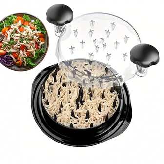 专业鸡肉丝绞肉机，旋转式大容量厨房食物绞肉机，可视鸡胸肉绞肉器，带强力防滑底座和人体工学手柄