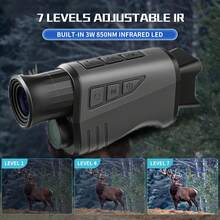 Monocular Night Vision Goggle, 1080P HD Infrared Camera, 10X Digital Optical Zoom, Hunting Telescope, Outdoor Search, Fully Dark 300m, Built-In Rechargeable Battery, Compact Night Vision Device For Hunting, Camping & Surveillance