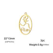 AMAXER 3件套不锈钢奔跑小人吊坠DIY饰品制作材料，节日礼品批发 - 簡約系列 - 查看 13