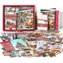 Vintage Scrapbook Kit346pcs Bullet Junk Journal Kit With Journaling/Scrapbooking Supplies, Stationery, A6 Grid Notebook With Graph Ruled Pages, Teen Women - Vintage - Merry Christmas - View 1