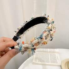 Bandeau tricoté en peluche coloré style coréen, accessoire de cheveux haut de gamme à large bord, et doux. Bandeau, diadème, serre-tête - D-4826 - Voir 7