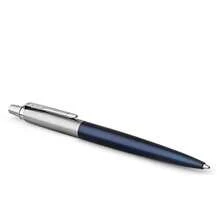 New PARKER 1953186 Retractable Jotter Chrome Trim Ballpoint Pen Royal Blue 14927 - Blue - View 2