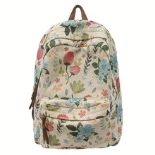 Sac à dos fleuri pour femme – Sac à dos de voyage léger et spacieux, avec bretelles réglables, fermeture éclair et coutures renforcées – En polyester résistant, idéal pour l'école, le travail, les excursions et les voyages. Orné d'un joli motif brodé, il est confectionné avec soin et doté de bretelles robustes. Parfait pour les aventures en plein air. - Fleurs de couleur claire - Voir 10