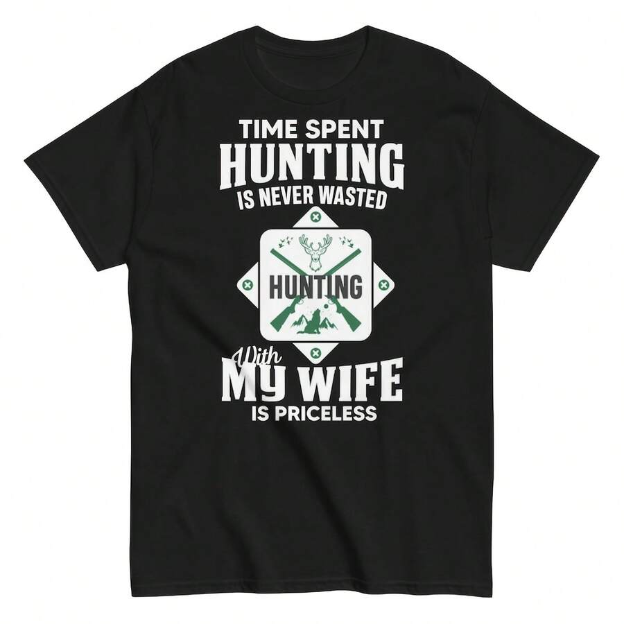 Camiseta de caza con una divertida cita de cazador, perfecta para cazadores y sus seguidores. - Negro - Ver 1