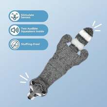 Best Pet Supplies Squeaky Dog Toys With Soft Durable Fabric For Small, Medium And Large Pets Interactive Toy For Indoor Play, Supports Active Biting And Play - Raccoon, Small,Small,Grey/Raccoon - 灰色/浣熊色 - 查看 3