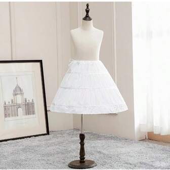 1pc Children's Petticoat Princess Dress Flower Girl Lining Dress Formal Wear, 55cm Steel Boned With Ribbon Lace, Suitable For Stage Performance