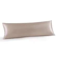 INFIIXSO Body Pillow Cover With Zipper, Luxury Mulberry Silk Body Pillow Case 20x54 Inches, Ultra Smooth And Soft Cooling Long Pillowcase, Gift For Women, Men(Caramel),Body(20inchX54inch),Caramel - 焦糖 - 查看 1