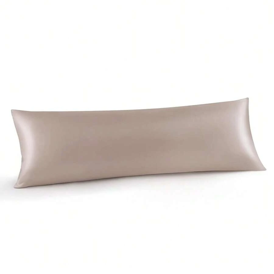 INFIIXSO Body Pillow Cover With Zipper, Luxury Mulberry Silk Body Pillow Case 20x54 Inches, Ultra Smooth And Soft Cooling Long Pillowcase, Gift For Women, Men(Caramel),Body(20inchX54inch),Caramel - 焦糖 - 查看 1