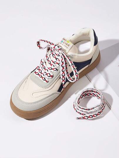1 Pair 120cm Fashion Jacquard Woven Ombre Rhombus Pattern Shoelaces, Suitable For Sneakers, Flats, Dress Shoes, Sold Only As Shoelaces, Shoes Not Included