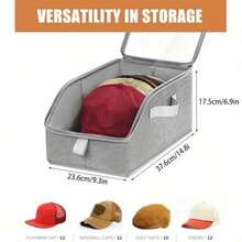 YBaseball Hat Organizer Large SpaceSaving Storage with Clear Window Lid Baseball Cap Holder for Home Clothing Boxes Bedroom Travel Dormitory Holiday Office Books Bedding Shelf Organization - atributo único - Ver 2