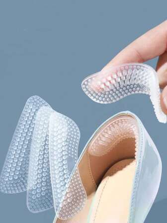 1/2/3pairs Silicone Heel Stickers Heels Grips For Women Men Anti Slip Heel Cushions Non-Slip Inserts Pads Foot Heel Care Protector,Shoes And Boots Accessories, Back To School Supplies