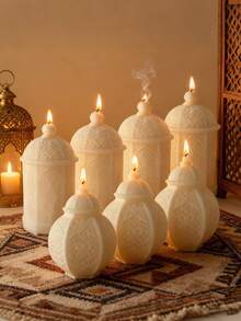 DIY Lantern Silicone Candle Mold - Star & Moon Details, Beginner-Friendly & Flexible Silicone | Reusable | Fits Candle Making, Gypsum Crafts, Diffuser Stones | Perfect For DIY Enthusiasts, Handmade Presents & Holiday Decor Projects - White - View 3