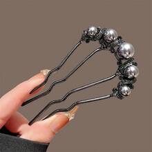 2pcs Elegant Faux Pearl Hair Bun Comb - Specially Designed 4-Prong Comb, Suitable For Curly And Long Hair Styling, Can Be Used As Side Comb, Suitable For School, Wedding, Hair Accessories And Other Occasions, Head Accessories - Multicolor - View 8