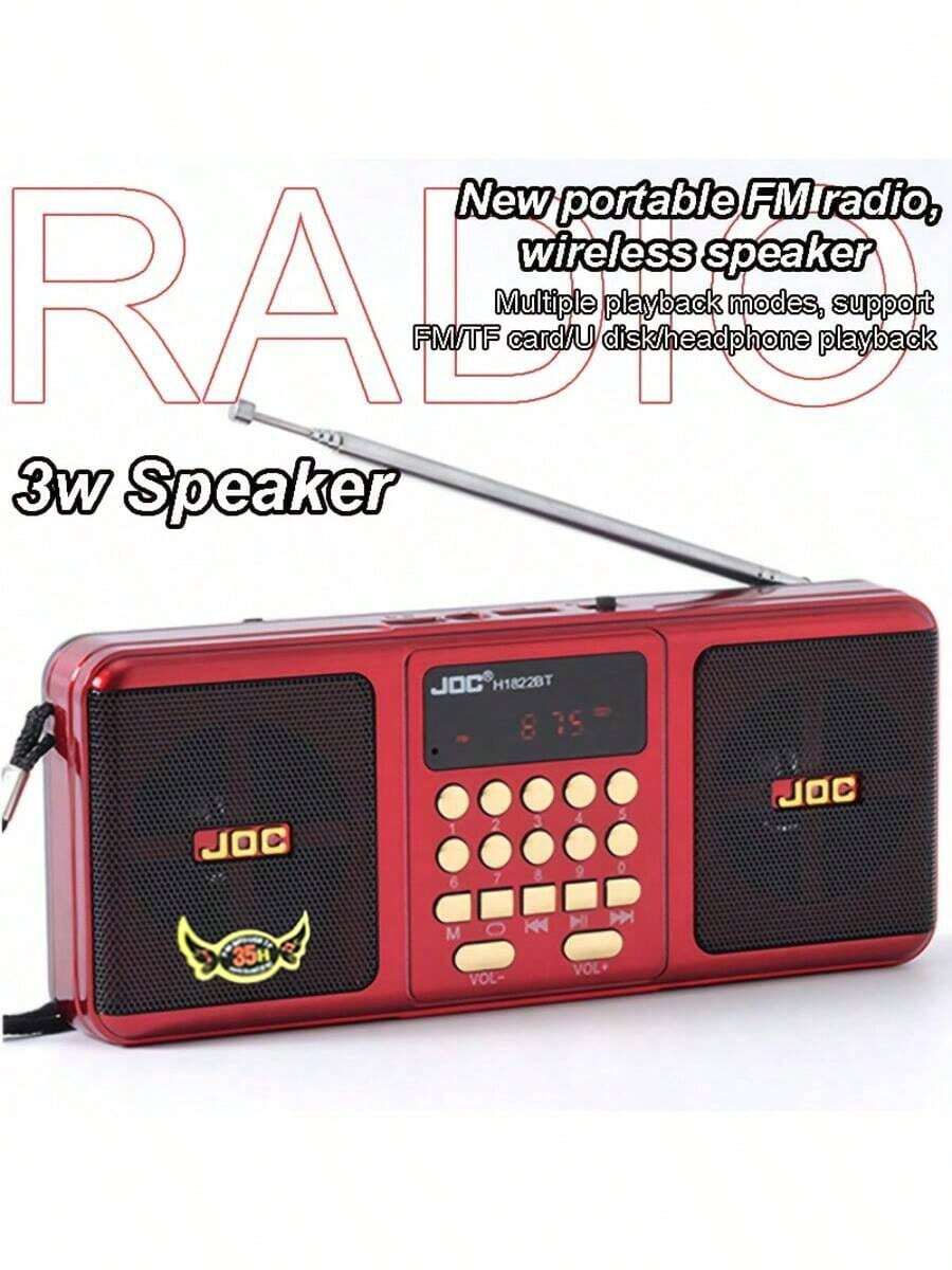SENBOWE 便携式收音机,FM/USB/卡模式,音量调节旋钮,高品质无线扬声器,桌面收音机,3.5 毫米耳机插孔,适合露营、骑自行车、聚会、礼物,HIFI 音质,便携式防丢失挂绳 1200mAh - 彩色 - 查看 1