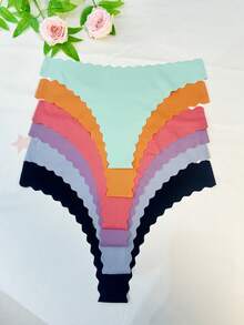 A Set Of 20 Pieces, A Combination Of Leopard Print And Solid Colors. Comfortable, Breathable And Seamless Women's Thong Underwear. They Are Opaque, Can Be Hand-Washed, And There Are A Variety Of Colors To Choose From. - Nhiều màu - Xem 6