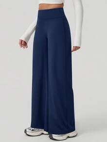 NcmRyu 1件装 女士高腰宽松阔腿休闲裤 - 藏蓝色 - 查看 9